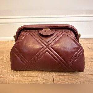 Tory Burch Fleming Frame Clutch in Nebbiolo